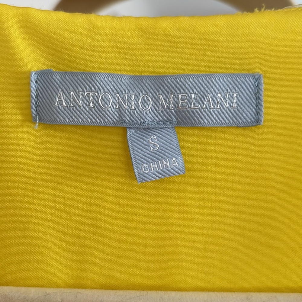 Antonio Melani sunny Yellow eyelet lace Dress Size Small - Picture 2 of 3